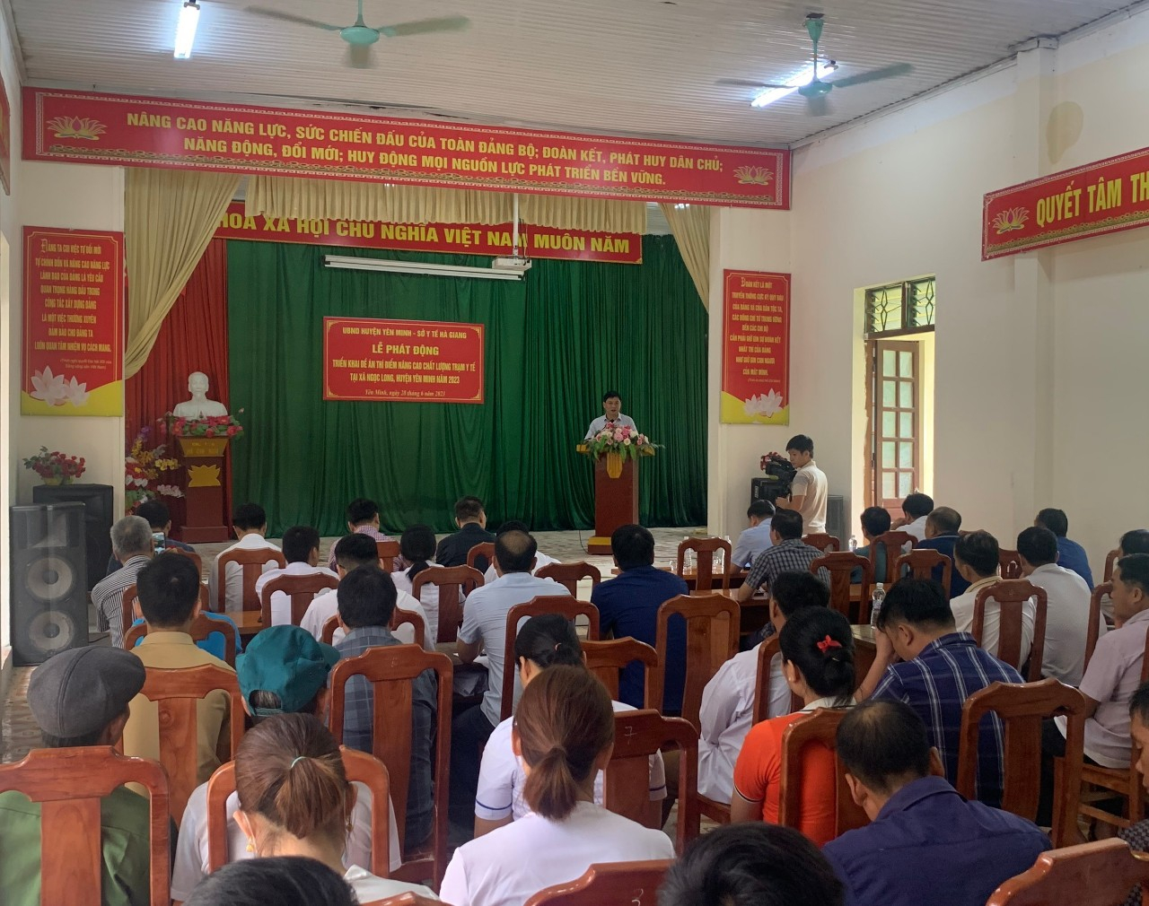 Triển khai Lễ phát động Đề án thí điểm nâng cao chất lượng chăm sóc sức khoẻ ban đầu cho nhân dân tại Trạm Y tế tại xã Ngọc Long