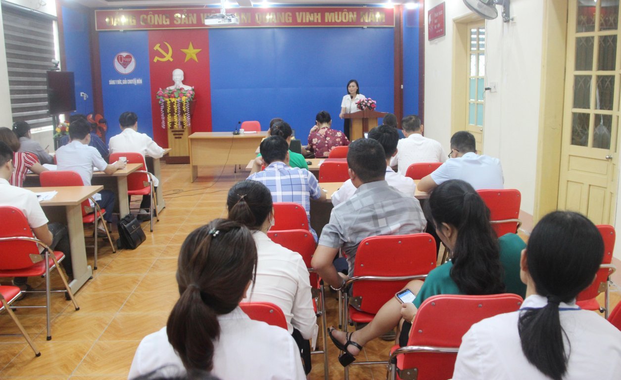Đồng chí Đỗ Thị Mỹ, Phó Giám đốc Sở Y tế phát biểu kết luận tại buổi kiểm tra
