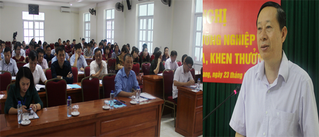 Đ/c Lương Viết Thuần, Giám đốc Sở Y tế, Chủ tịch Hội đồng Thi đua khen thưởng Sở Y tế phát khai mạc Hội nghị