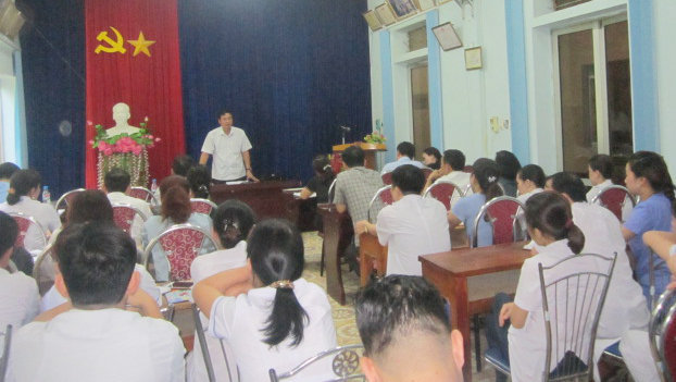 Đ/c Nguyễn Văn Giao - Phó Giám đốc Sở Y tế phát biểu kết luận tại buổi kiểm tra