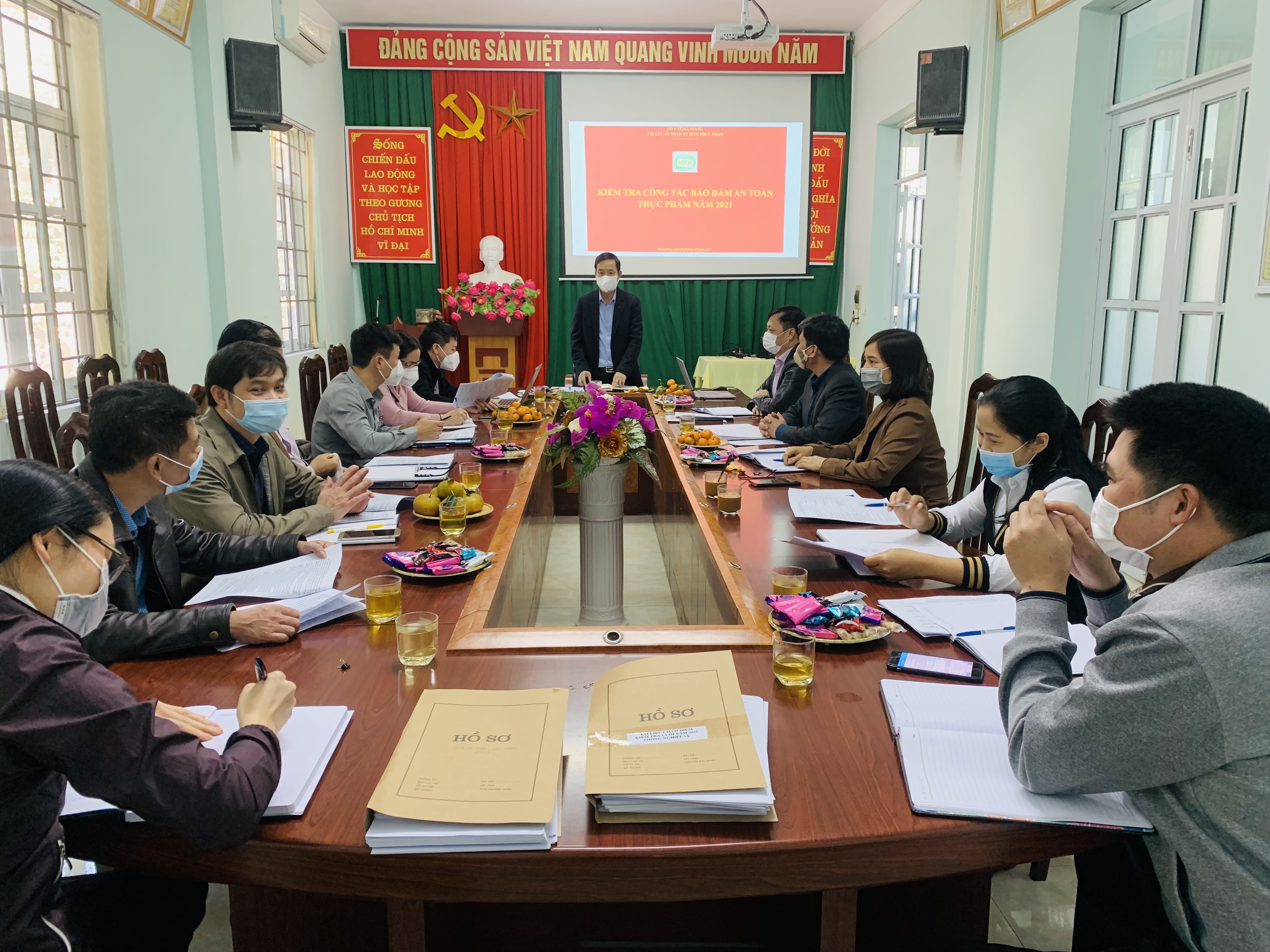 Ông Nguyễn Đình Dích, Phó Giám đốc Sở Y tế kết luận buổi kiểm tra