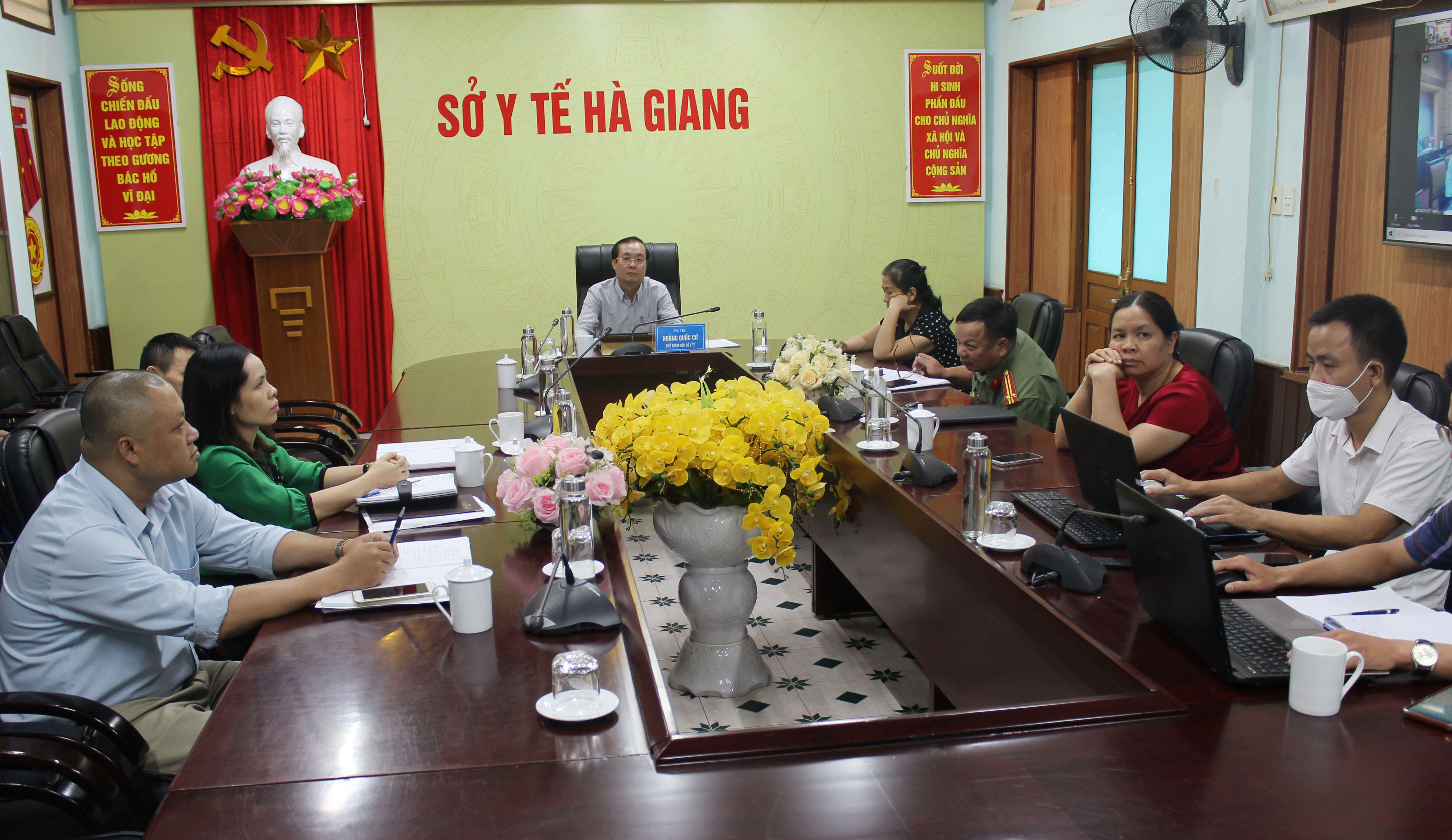 Các đại biểu tham dự hội nghị tại điểm cầu Hà Giang