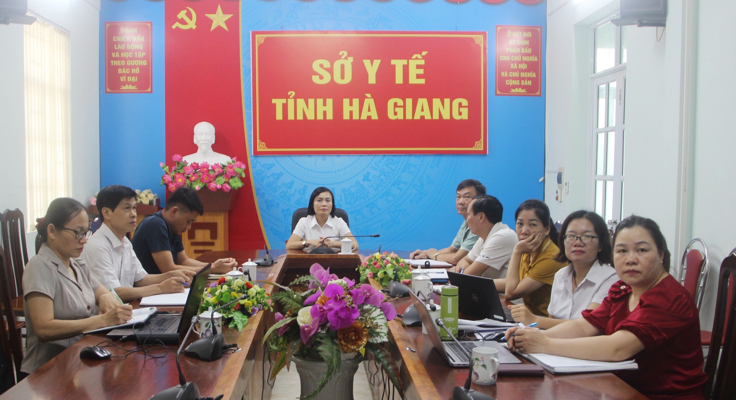 Các đại biểu tham dự tập huấn tại điểm cầu Sở Y tế