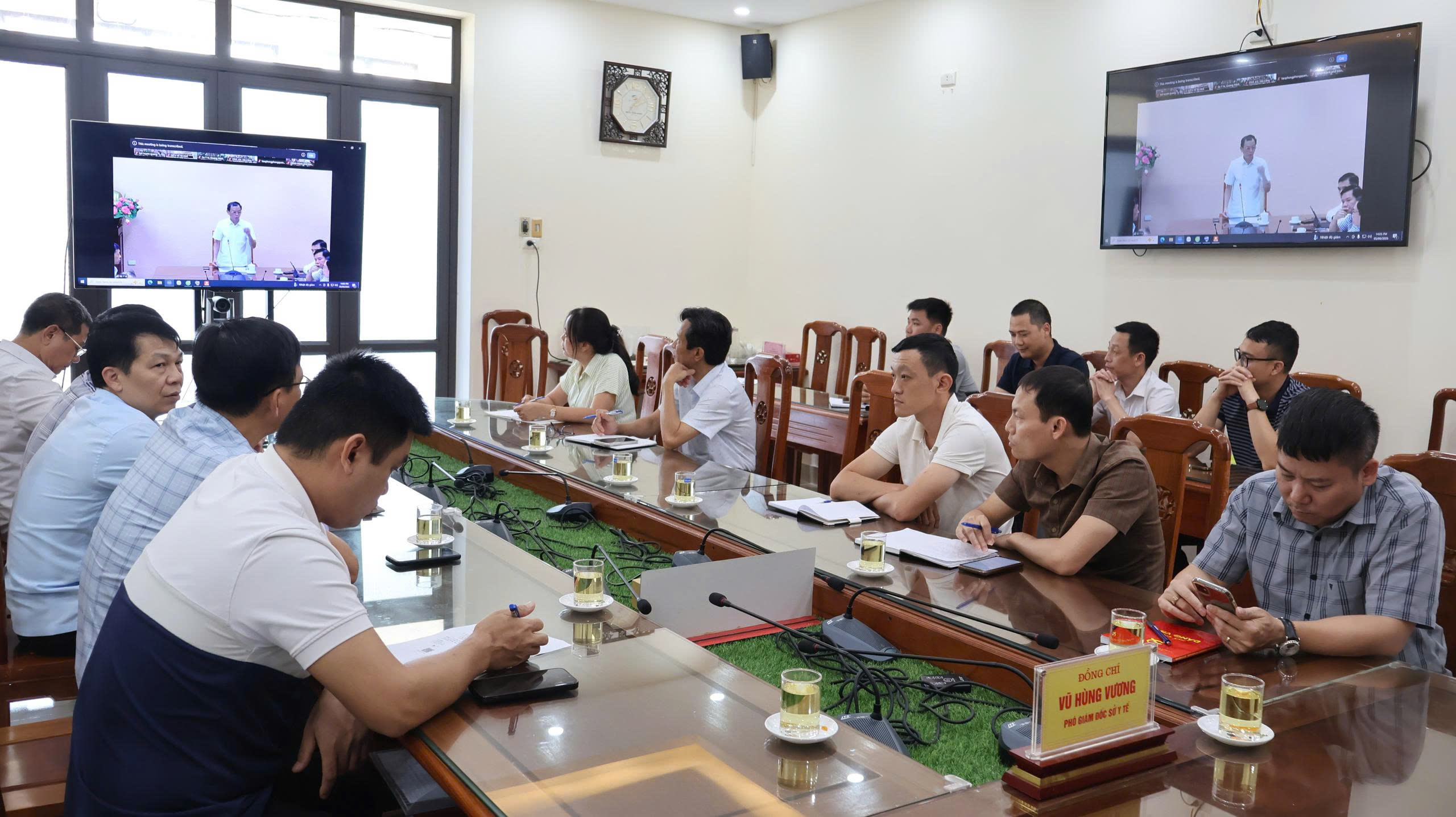 Đại diện Sở Y tế tỉnh tham dự hội nghị trực tuyến