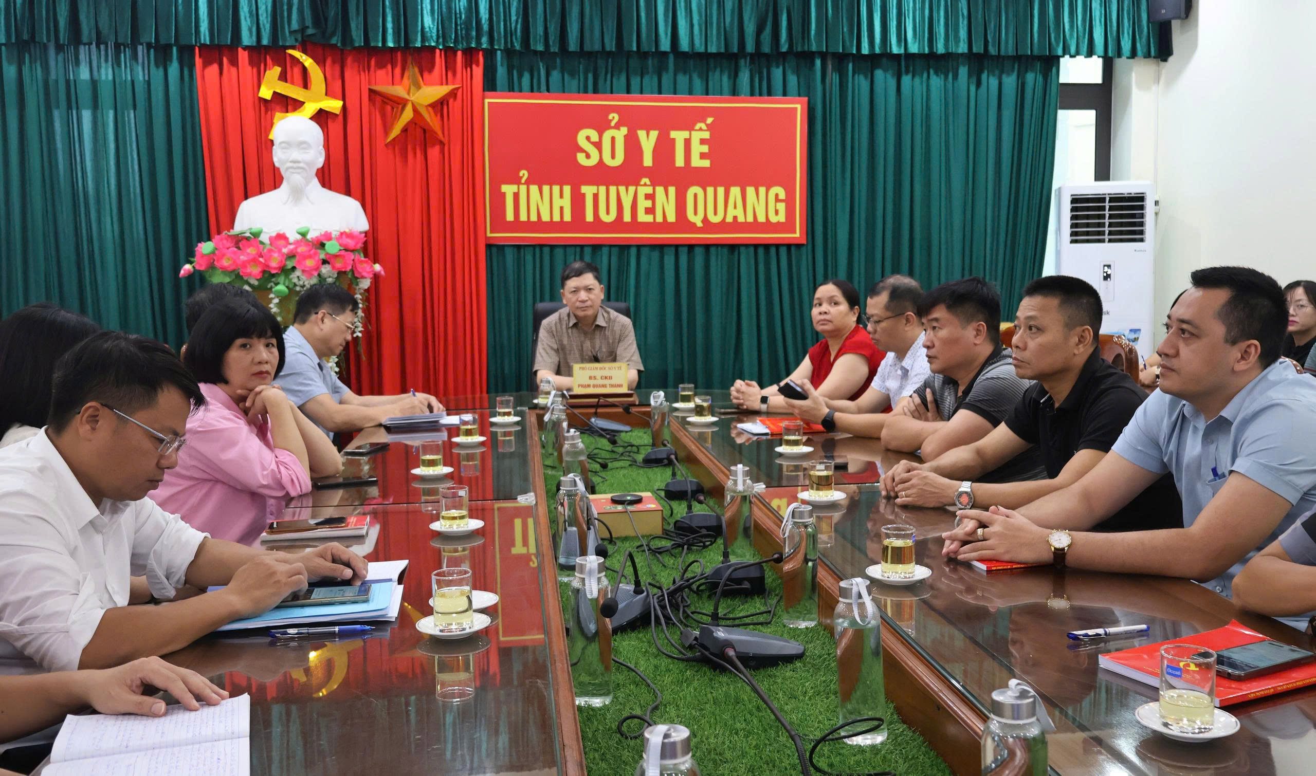 Toàn cảnh Hội nghị tại điểm cầu Sở Y tế.